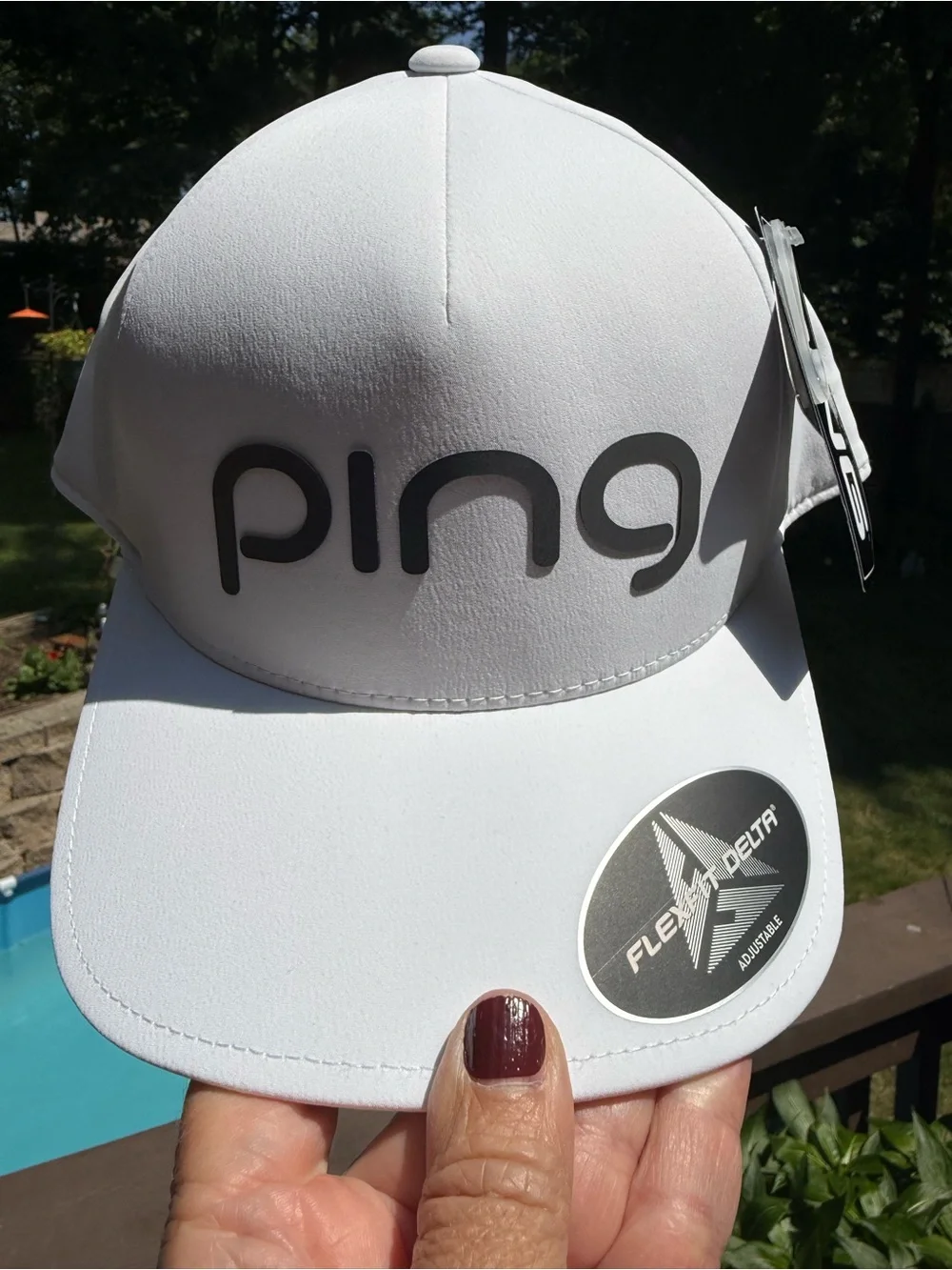 NEW Ping Golf Hat Women's FlexFit Delta White Adjustable Structured Fit